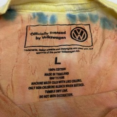 Volkswagen OEM VW Bus Hippie Tshirt Yellow Tie Dye Graphic Tee Fits Like Sz M