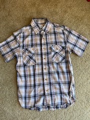 Tellason Made in USA Plaid Western Shirt Men’s Medium 100% Cotton Short Sleeve