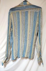 Vintage Couture Johnny Max NNX Sheer, Crinkle Crepe Long Sleeve Shirt.