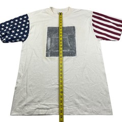 VTG LA Sportswear x Liberty Bell USA Flag S/S T-Shirt Ivory • USA • Large