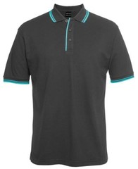 Jb’s wear Adults Contrast Polo Shirts with UPF Protection Straight hem W/ Split