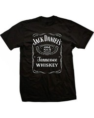 Adult Unisex Jack Daniel’s Whiskey Old No. 7 Tennessee Logo Bottle Label T-shirt