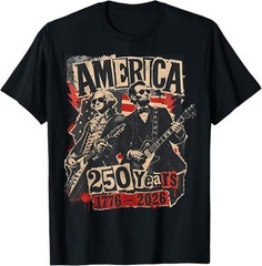 George Washington Lincoln Playing Guitar Abe Lincoln 250th T-Shirt