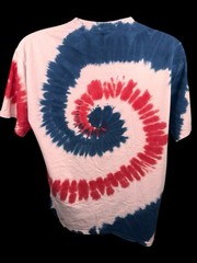 Wendy’s Promo Tee Red, White & Blue Tie Dye Spiral 100% Cotton T-Shirt Sz Large