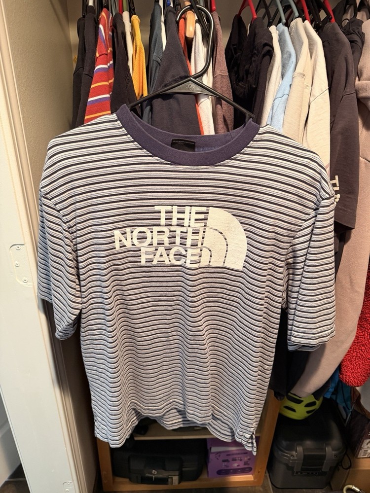 The North Face Blue Striped Tshirt Men’s Small