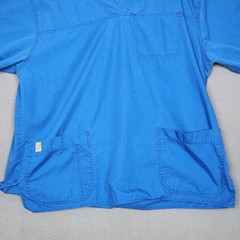 Carhartt Shirt Mens XL Blue Classic Fit Ripstop Scrub Top V Neck Pockets Stretch