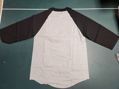 Fly Society Mens Graphic Print Raglan 3/4 Sleeve T-Shirt Grey/Black Small