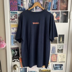 Vintage 90s JNCO Flame Graffiti T-Shirt Skater Y2K Baggy Cartoon large bubble