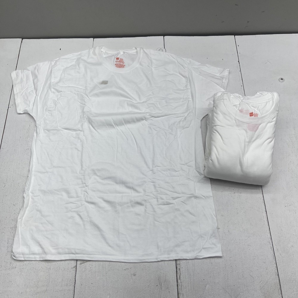Hanes Shirt Mens XL White Tagless Cotton Crewneck Tee 7 Pack Ultimate Basic