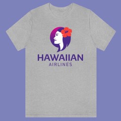 Hawaiian Airlines Logo Men’s Gray T-shirt Size S-3XL