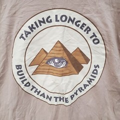 Men’s Taking Longer To Build Than The Pyramids Graphic T-Shirt Beige Cotton Lrg