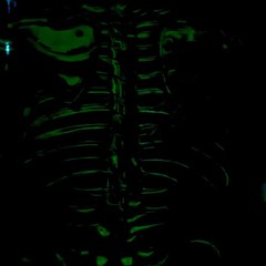 Vintage 1998 Liquid Blue Terminator Skull Glow Dark AOP Tee Shirt 2X Cyborg