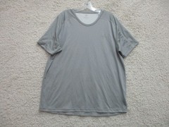 Adidas Shirt Extra Large Adult Gray Athletic Stretch Logo Modern Fit Gym Mens XL