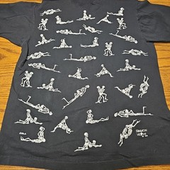 Fashion Victim Skeletons XL T-Shirt Vtg Single Stitch Made In Usa Glows IN Dark