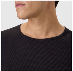 Hanes Men’s Waffle Knit Thermal Long Sleeve Shirt Black