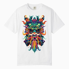 Floral Monster Mask Abstract Art TShirts, Comfort Color, Unisex Streetwear Tee