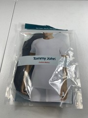 Tommy John Men’s Crew Neck T Shirt Black Cotton Basics Small Pack of 2