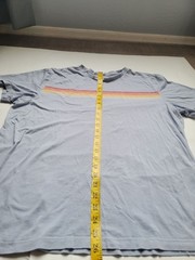 Marine Layer crew neck t-shirt distinctive multi-colored horizontal stripe Sz L