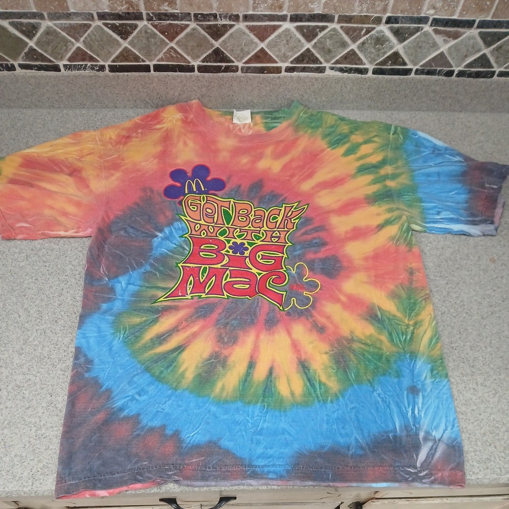 McDonald’s Get Back With Big Mac Tie Dye Shirt L Vtg 90’s
