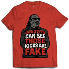 Even Stevie Can See Those Kicks Are Fake Graphic T-Shirt Funny Sneakerhead Tee