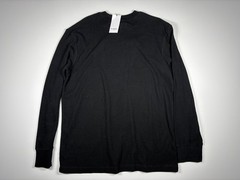 Goodfellow Thermal Shirt Men L Black Waffle Knit Crew Neck NWT Casual Layer