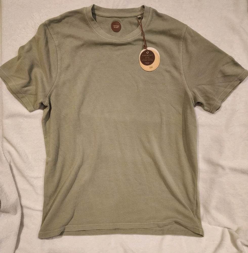 Common People Mens Ottoman Tee T-Shirt Washed Green Size Large Cotton