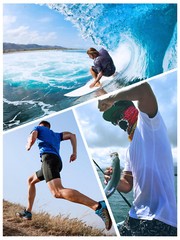 Men’s UPF50+ Short Sleeve Fishing Shirts Skin Protection Swim Shirts Casual Tops