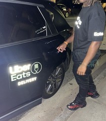 Reflective Tshirt UberEats Delivery Driver Black