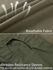 Men’s Tactical Hiking T-Shirt Long Sleeve 1/4 Zip Rip-Stop Shirt Casual Work Tee