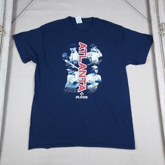 MLB Players Atlanta Braves Graphic T Shirt Mens Large Blue Baseball Tee Acuna