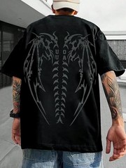 Vintage Graphic T-Shirt Mens Letter Print Rapper Streetwear