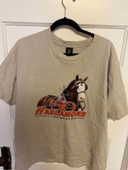 Hanes Beefy-T Celebrating 50 Years Hallamore Clydesdales Graphic Tee