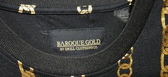 Baroque Gold By Drill Clothing Co T-Shirt Mens Sz M Black Gold Chain Design NWT