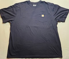 Carhartt Men Size 3 XL Navy Blue Loose Fit Pocket T-Shirt K87 Workwear Cotton