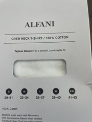 Alfani Men’s T shirt White 4 Pack Regular-Fit Crew Neck 100% Cotton Medium 32-34