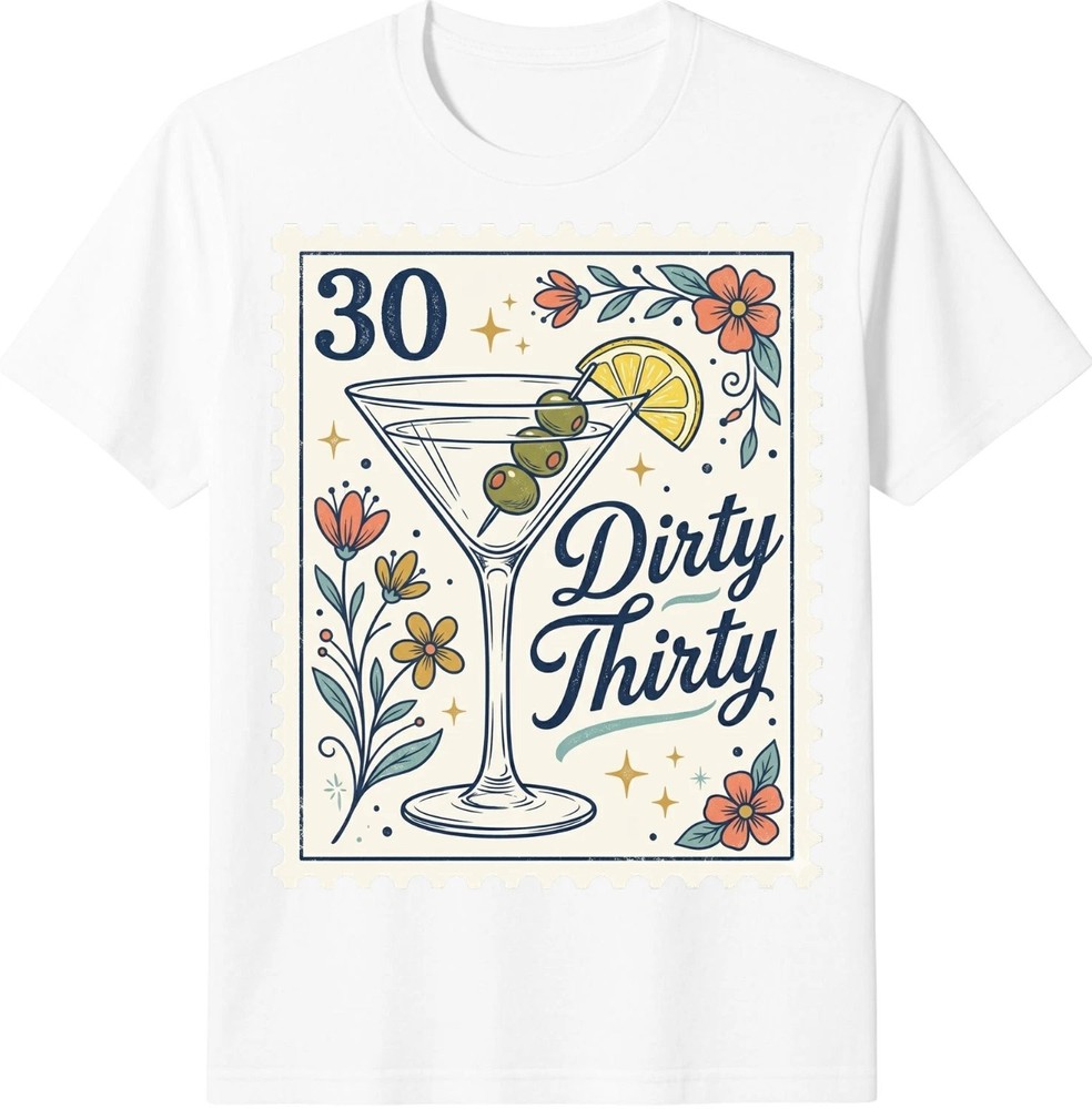 30th Birthday Queen Martini Party Funny Celebration Tee