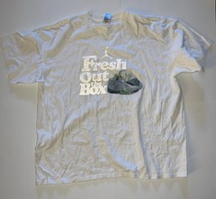 Vintage Air Jordan 5 Green Bean White T-Shirt Basketball Print size 3x Brand