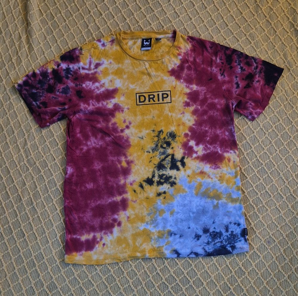 WXYZ MFG. CO Men’s Multicolor Tie-Dye Logo Crew Neck Short Sleeve T-Shirt L