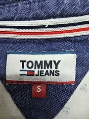 Tommy Jeans Men’s White Pattern Polo Shirt Size S Contrast Collar