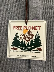 Free Planet Men Pull On Shirt Heather Gray Size M NWT