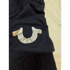 True Religion Black Short Sleeve Tee with Metallic Accent size XL