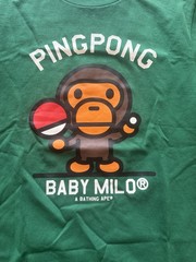 BAPE Baby Milo Ping Pong Graphic T-Shirt Green Men’s Size S