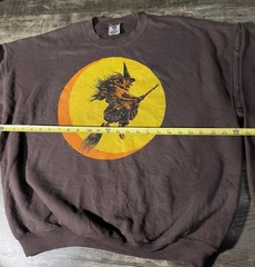 Vintage Wild Side LA California Witch Moon Broom Halloween Sweatshirt Size XL