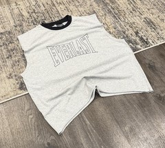 VINTAGE 90s EVERLAST Muscle Sleeveless Shirt—Thin BOXY Gray Men’s Size Large