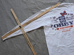 OBEY Long Sleeve Shirt Mens Medium White Butterfly 420 Graphic Tee Back Print