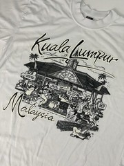 Vintage Kuala Lumpur Malaysia White Cotton T-shirt Medium Black Graphic Tee 90’s
