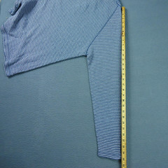 Faherty Cloud Cotton Henley Shirt Men Large Striped Blue Pima Cotton Long Sleeve