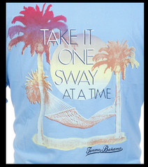 $45 TOMMY BAHAMA Sky Blue ONE SWAY AT A TIME Relaxed Fit Short Sleeve T-shirt