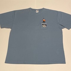 VINTAGE LOONEY TUNES MONEY BAG DAFFY DUCK POCKET T SHIRT (3XL)
