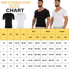 Men’s Gynecomastia Undershirt V-Neck Chest Compression Shirts Slim Body Shaper